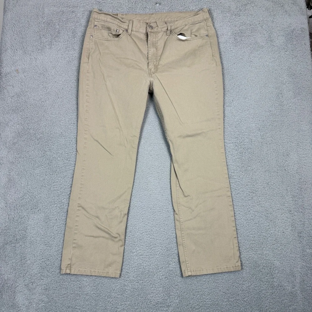 Levis 514 Straight Fit Pants Mens 36x30 Tan Khaki Cotton Stretch Trousers